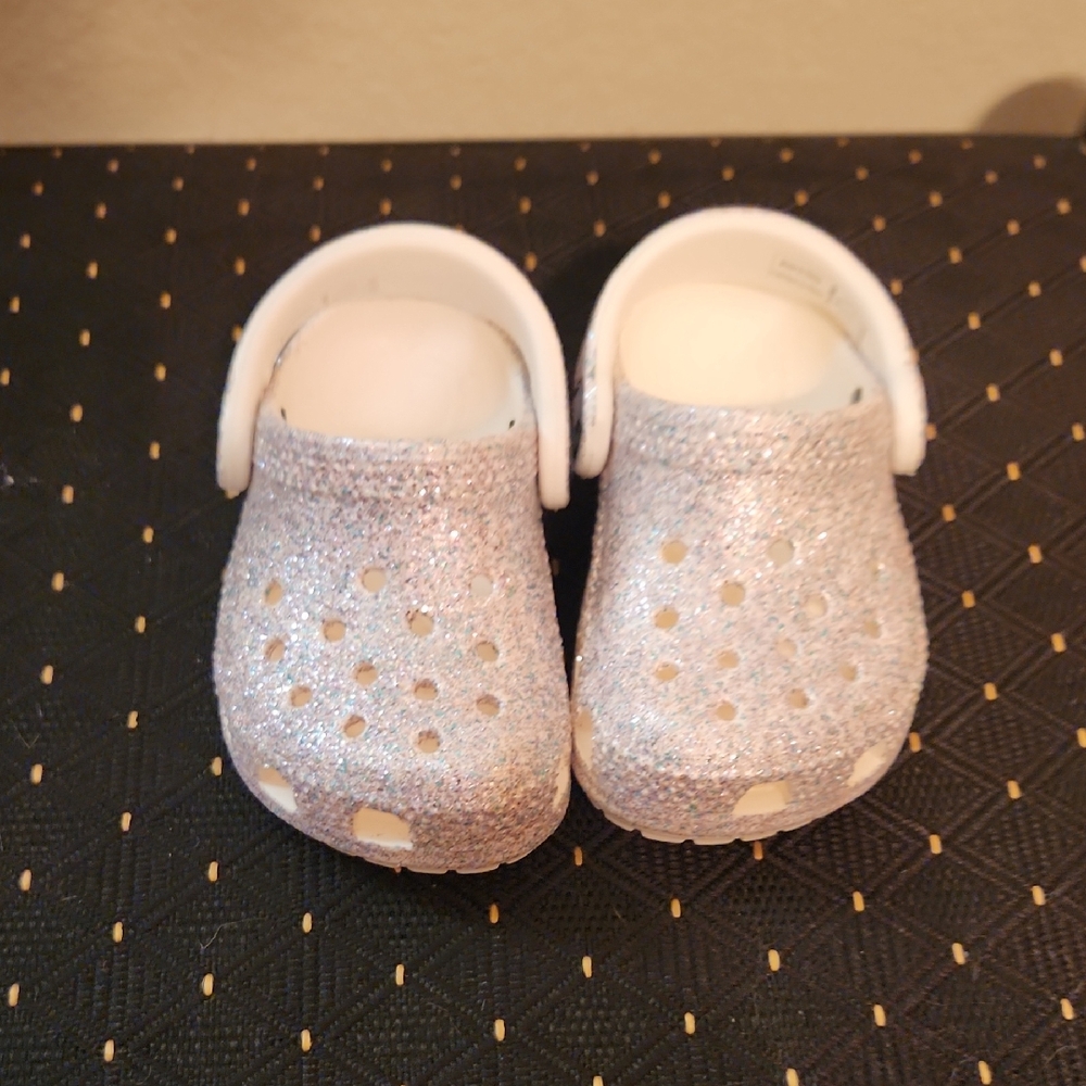 Kids Sparkle Clog Sandals - Silver Glitter